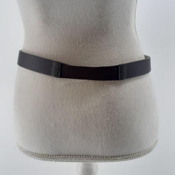 Ann Taylor Loft Burgundy Red Faux Leather Imitation Gold Tone Buckle Size Small - Picture 9 of 12